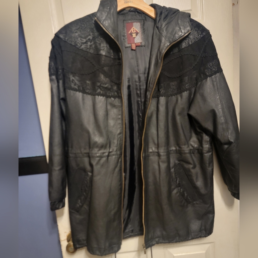G3 Vintage Cinch Waist Leather Jacket Size M - Picture 3 of 13